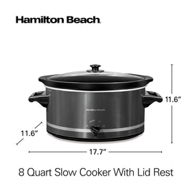 Hamilton Beach 8-quart capacity ideal for feeding crowds and leftovers.