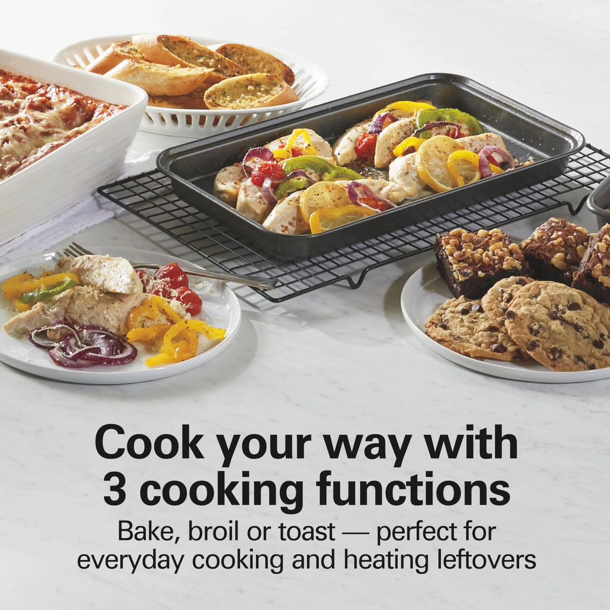 Hamilton Beach fits a 9-inch pizza for quick meals.
