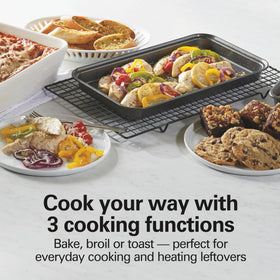 Hamilton Beach fits a 9-inch pizza for quick meals.