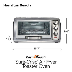 Hamilton Beach accessories include mesh basket, bake pan, broil rack, crumb tray