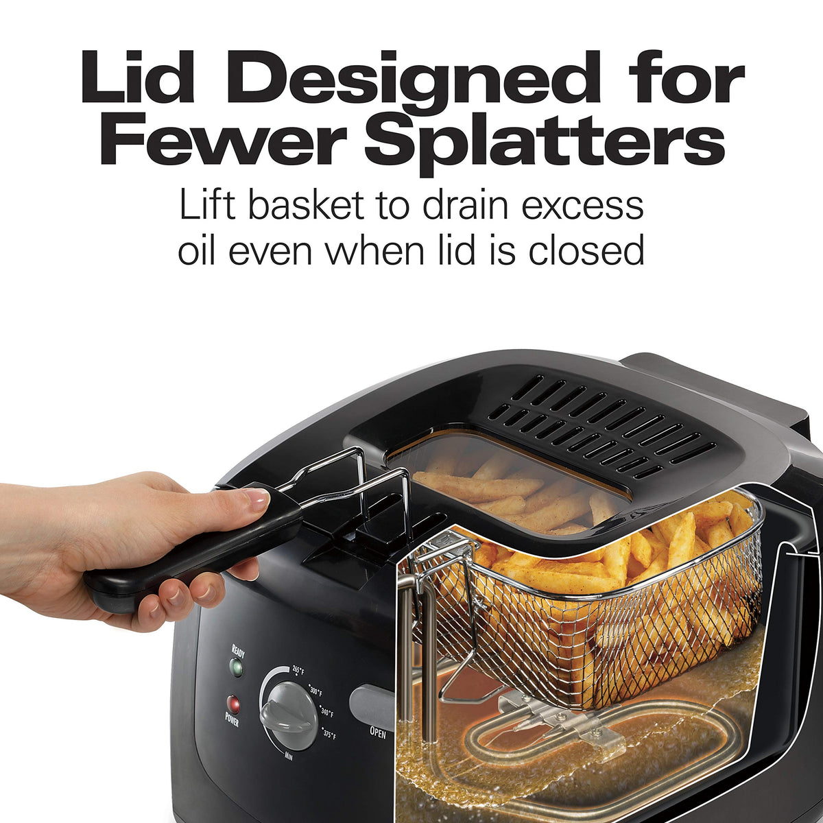Hamilton Beach adjustable temperature control for frying precision