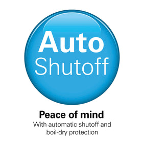 Hamilton Beach automatic shutoff prevents overboil and keeps you safe.