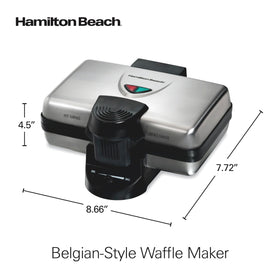 Compact design of Hamilton Beach waffle maker fits small kitchens