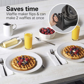 7-inch round Belgian waffles produced by Hamilton Beach waffle maker