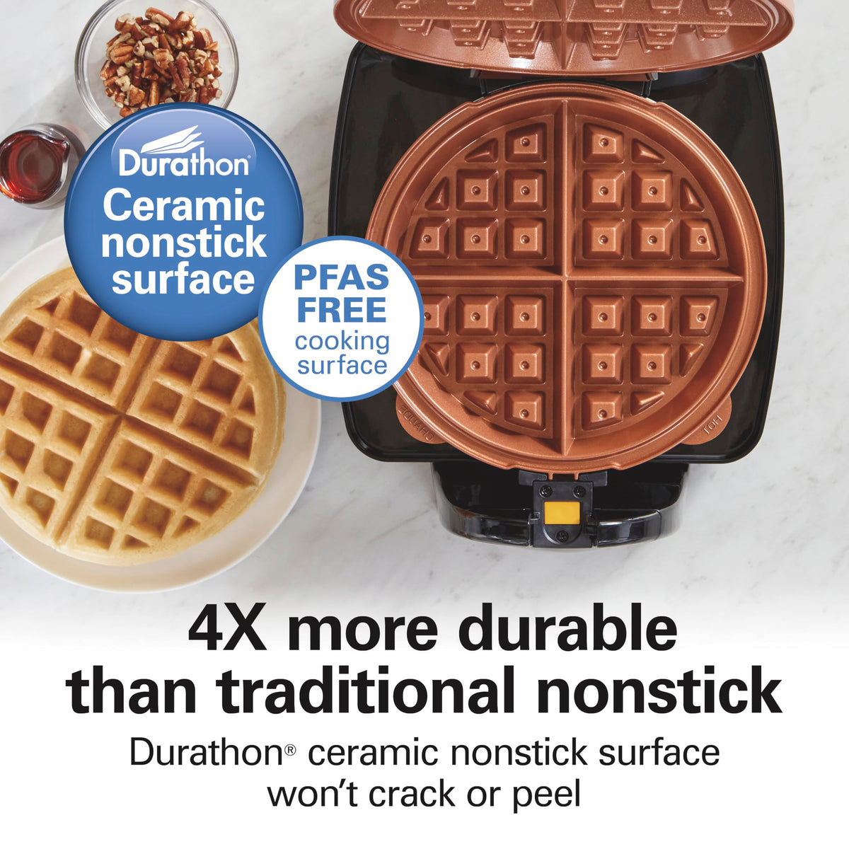 Hamilton Beach waffle maker adjustable browning for golden waffles