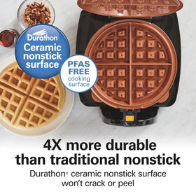 Hamilton Beach waffle maker adjustable browning for golden waffles