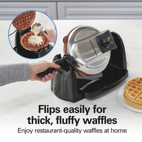 Hamilton Beach waffle maker easy flip for thick, fluffy waffles