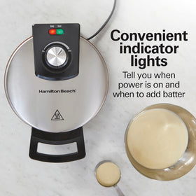Restaurant-style waffles achieved with Hamilton Beach Belgian waffle maker at home