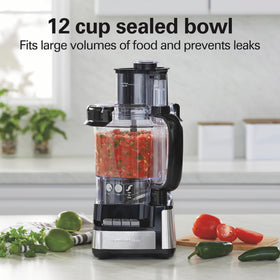 Hamilton Beach Big Mouth chute enables chopping with less prep.