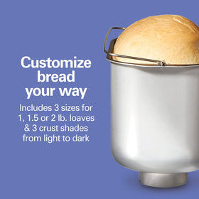 1 lb loaf option on Hamilton Beach bread maker for portion control.