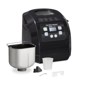 Hamilton Beach bread maker digital display with countdown timer.