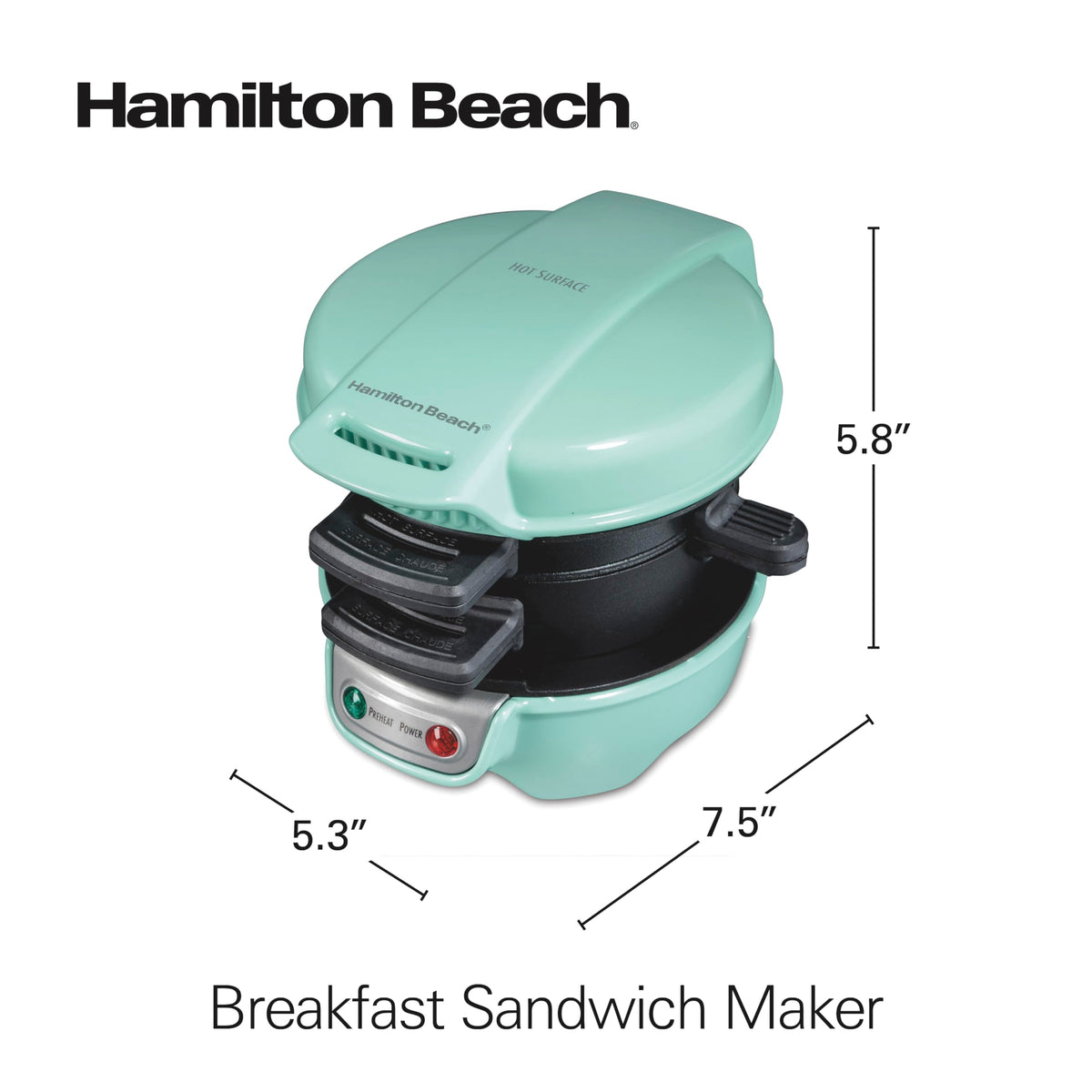 Hamilton Beach versatile with English muffins, croissants, and mini waffles