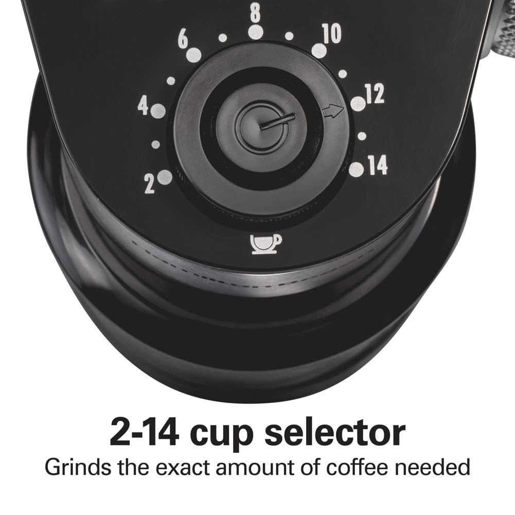 Hamilton Beach burr grinder top burr removal for easy cleaning.