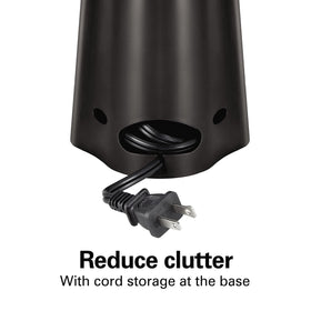 Black finish on Hamilton Beach can opener fits modern kitchens.