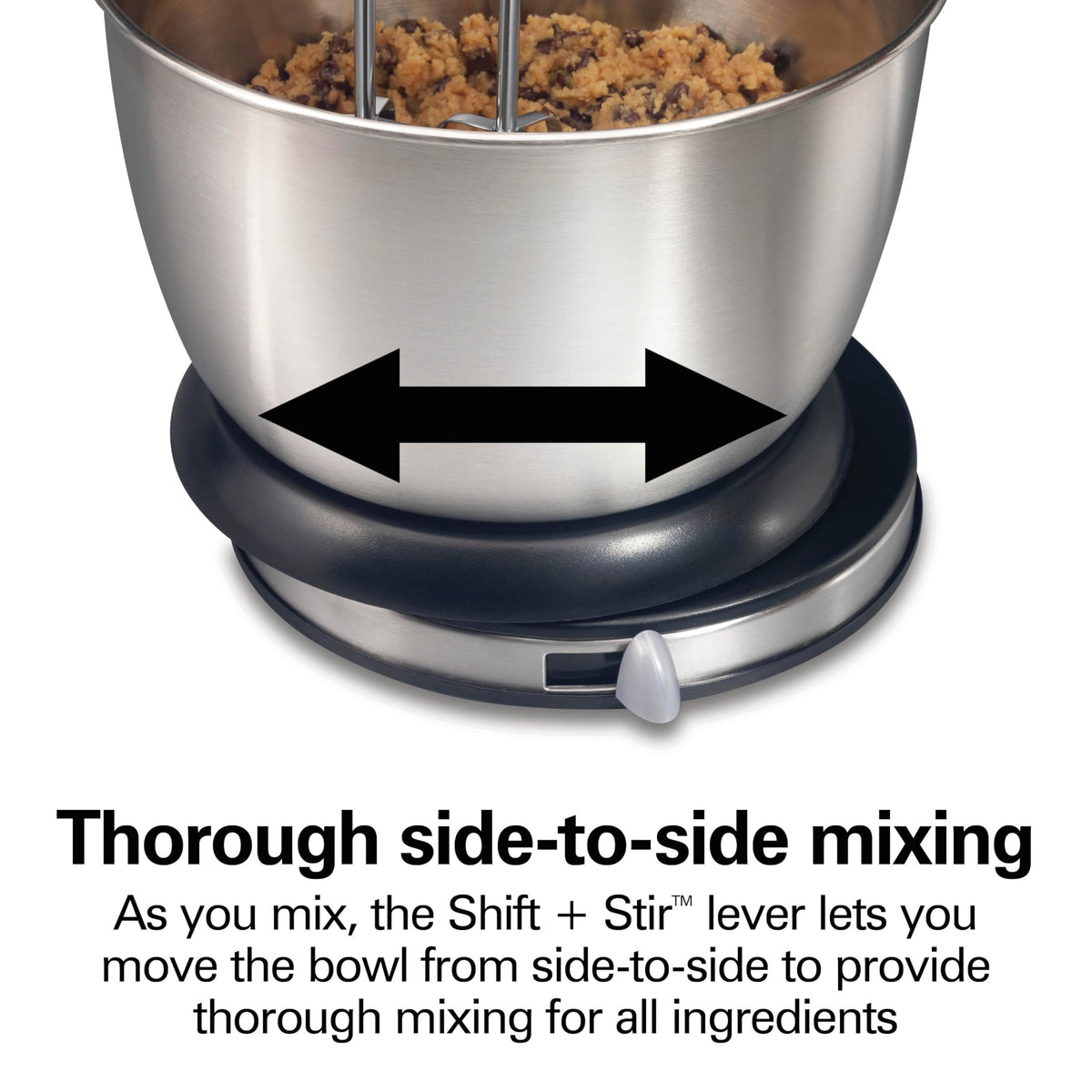 Hamilton Beach Classic 6 speeds and Quick Burst allow precise mixing control.