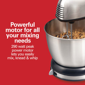 Hamilton Beach Shift and Stir feature moving the bowl for thorough blending.
