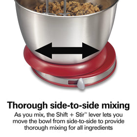 Attachments included with Hamilton Beach Classic Stand Mixer: beaters, hooks, whisk.