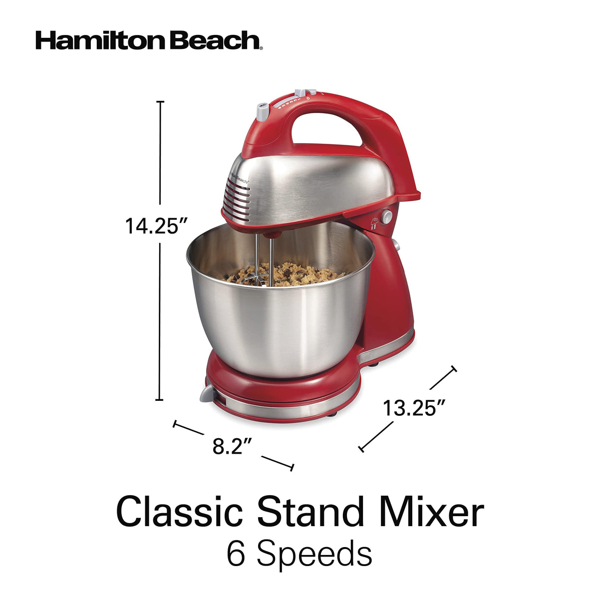 Convertible design of Hamilton Beach Classic Stand Mixer from stand to hand use.