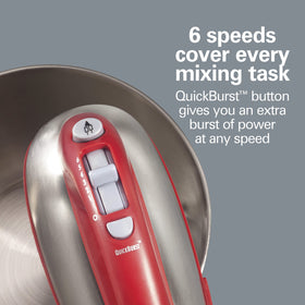 Dishwasher-safe parts on Hamilton Beach Classic Stand Mixer for easy cleanup.
