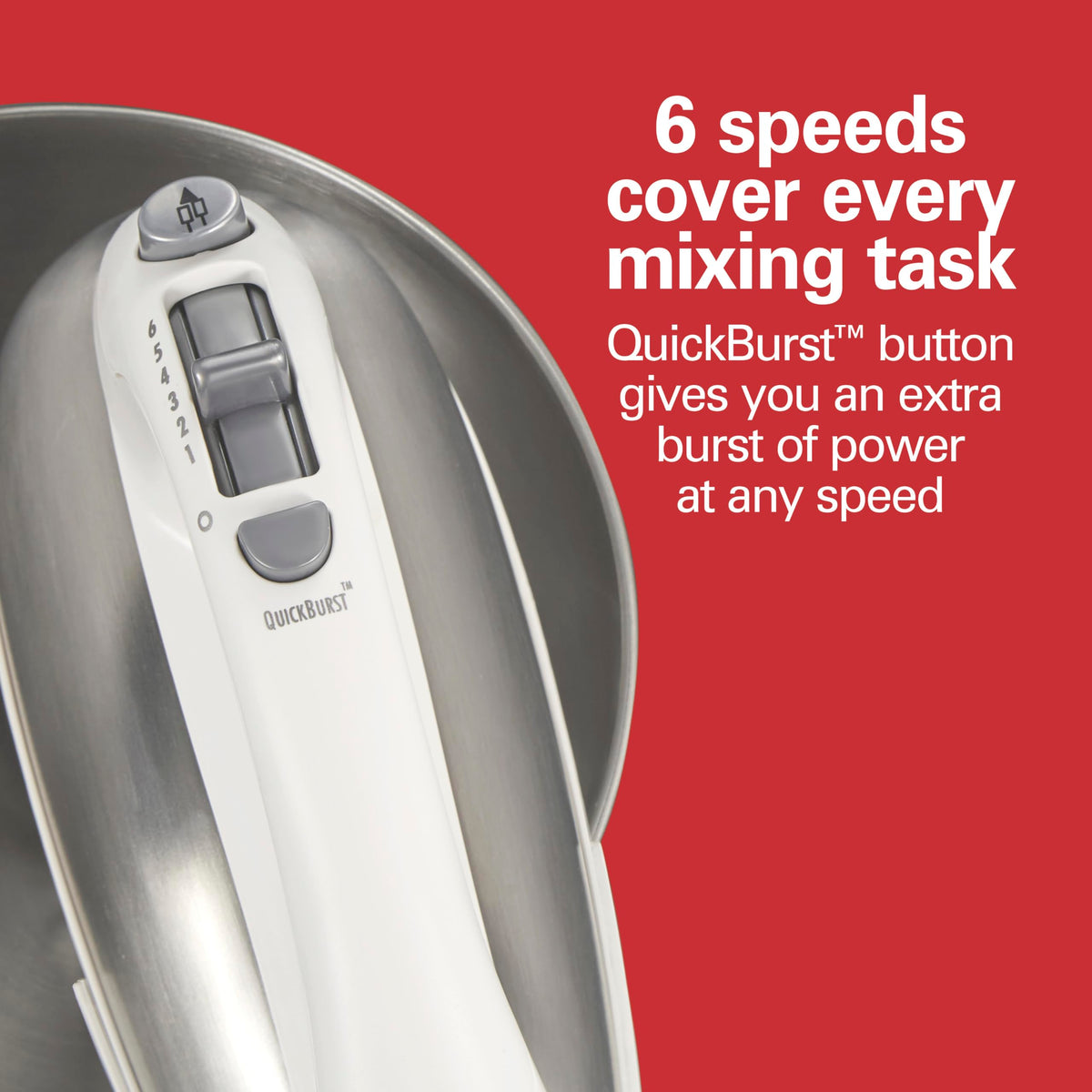290 watts peak power supports thick batters and meringues.