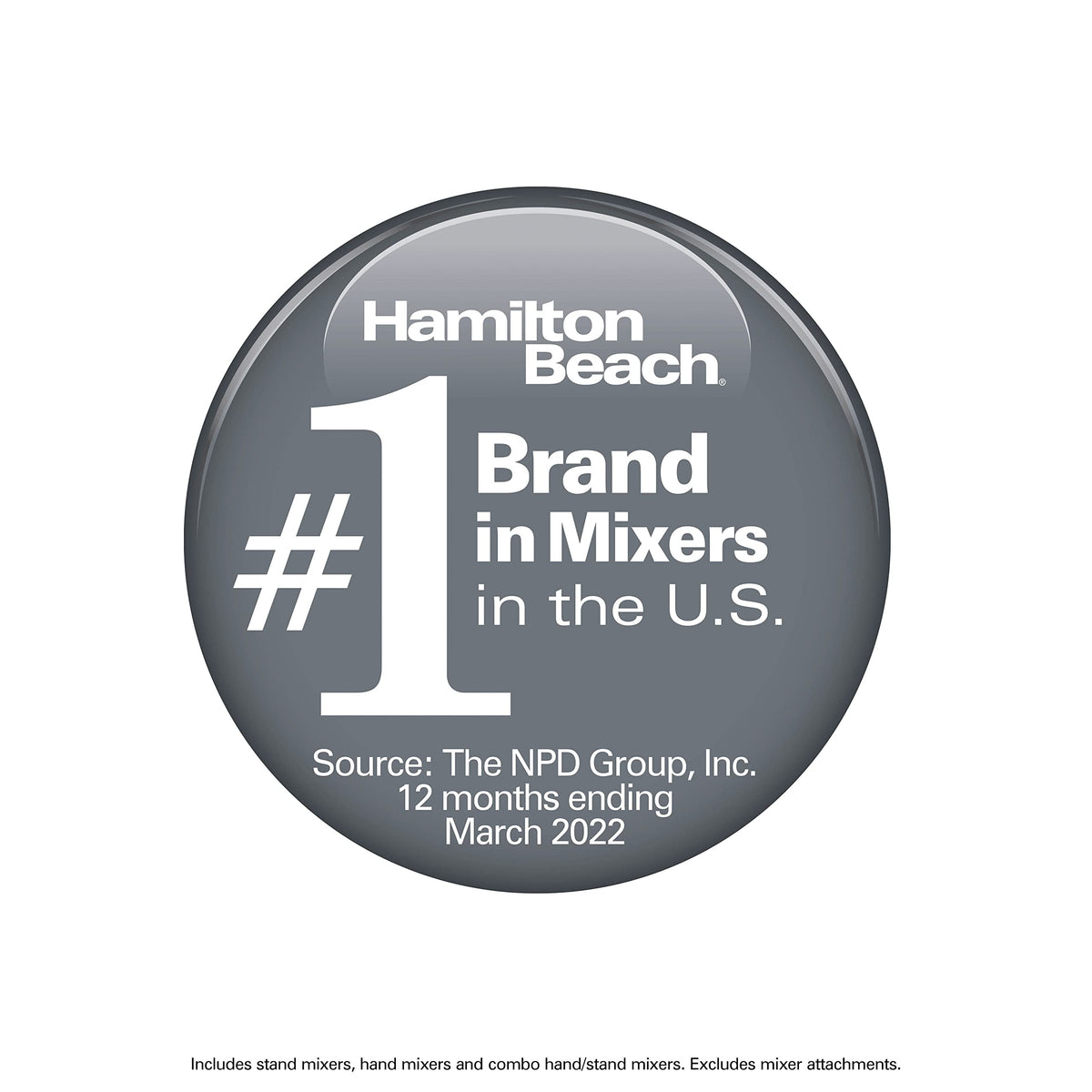 Red finish of Hamilton Beach Classic Stand Mixer adds kitchen style.