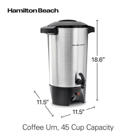 Hamilton Beach coffee urn ideal for large gatherings and events.
