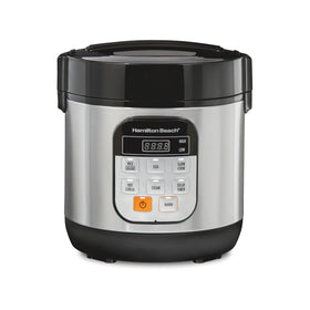 Hamilton Beach compact multi-cooker front view for space-saving meals