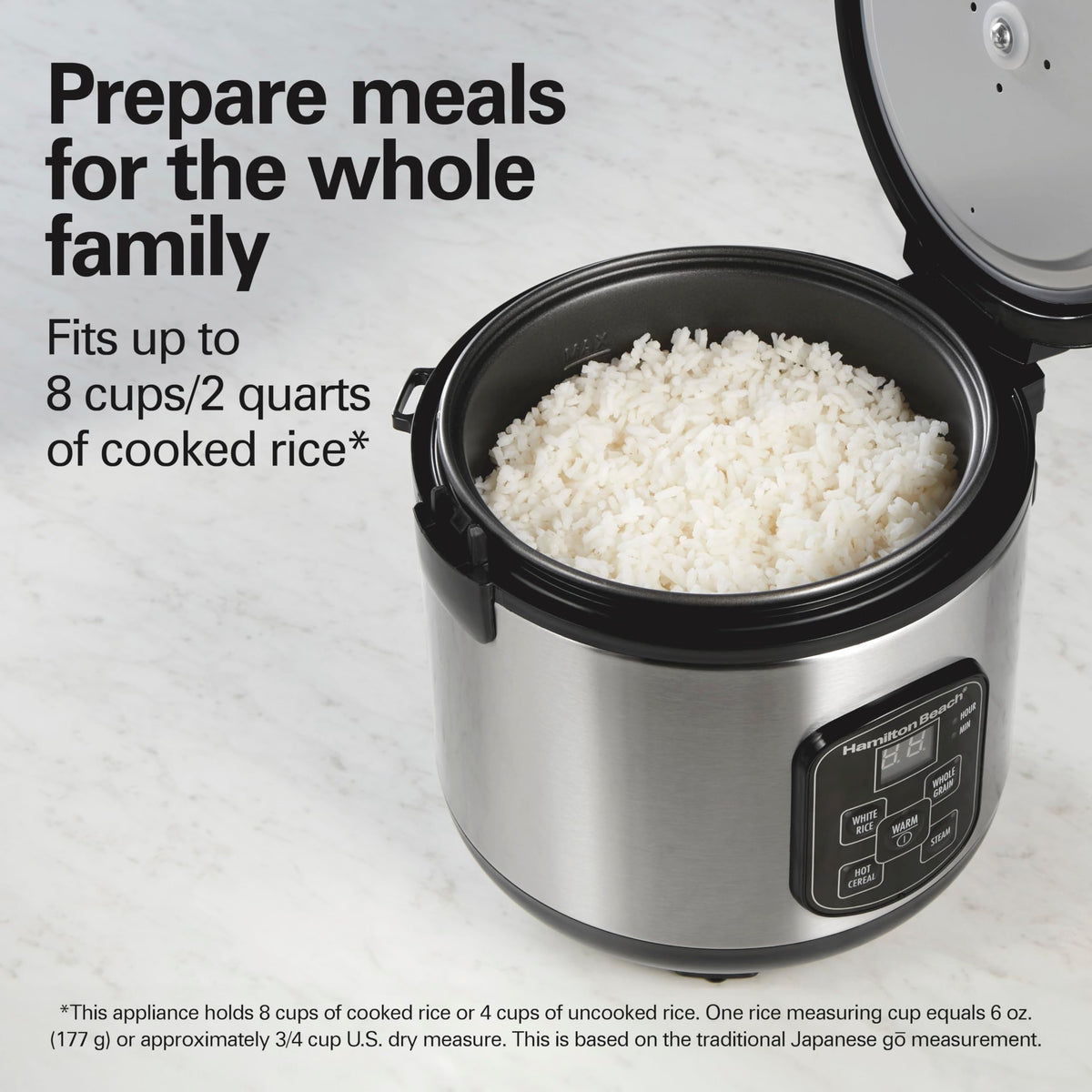 Hamilton Beach compact design fits small kitchens and stores neatly.