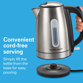 Hamilton Beach cordless serving design enables easy pouring away from cords.