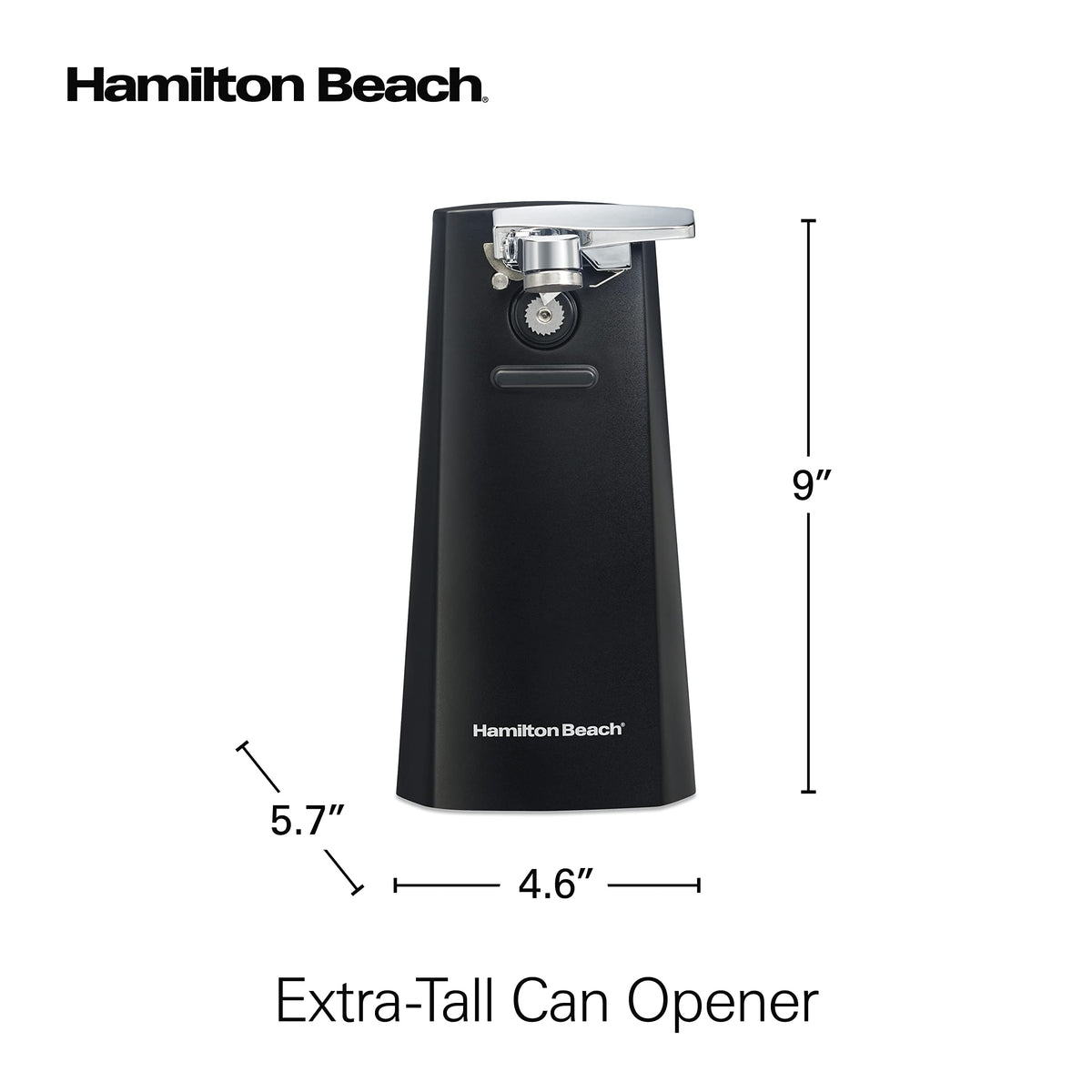 Countertop-ready Hamilton Beach can opener beside common kitchen essentials.