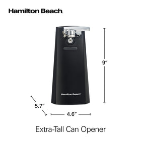 Countertop-ready Hamilton Beach can opener beside common kitchen essentials.