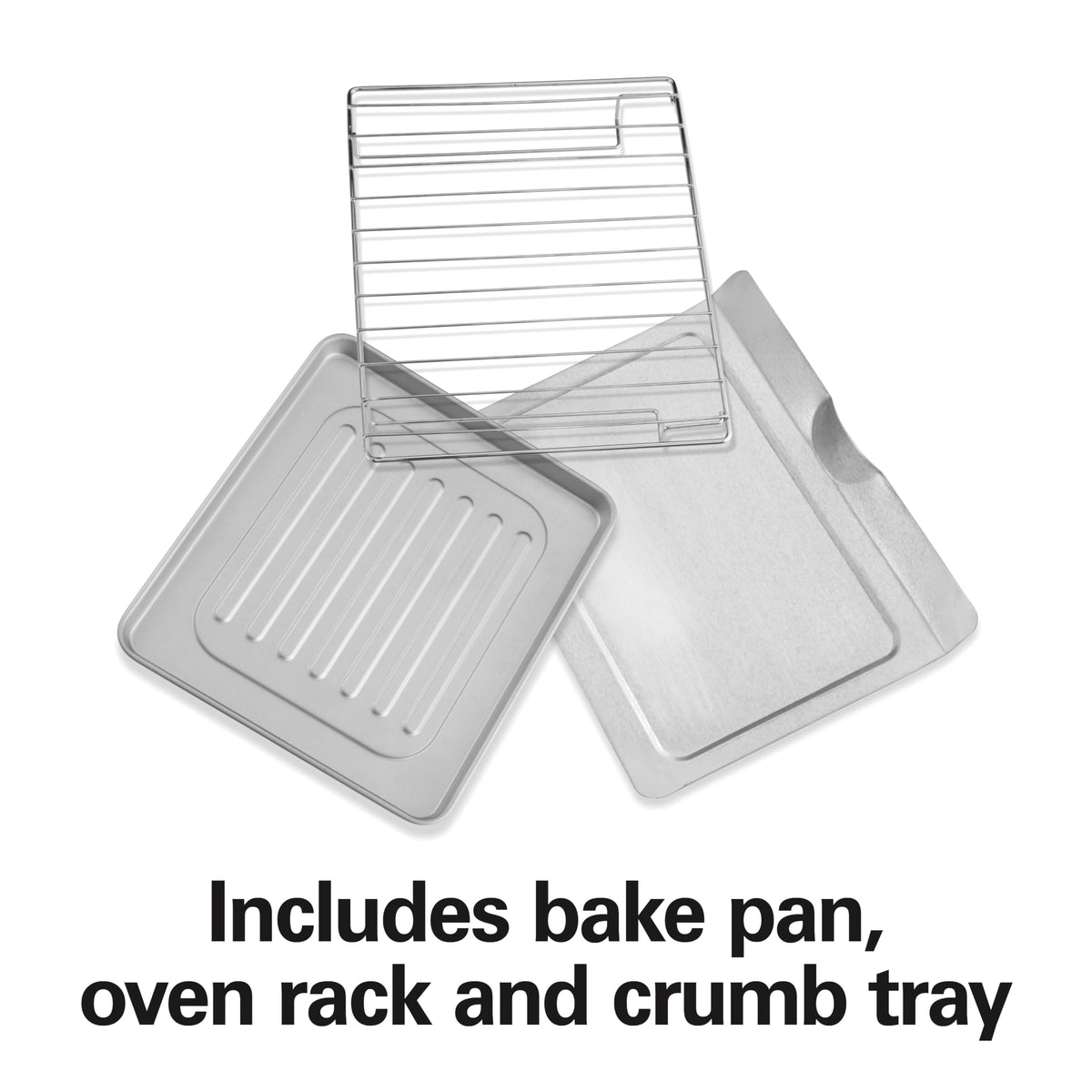 Hamilton Beach slide-out crumb tray makes cleanup straightforward.