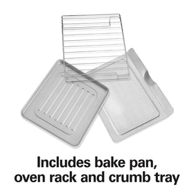 Hamilton Beach slide-out crumb tray makes cleanup straightforward.