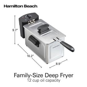 Hamilton Beach deep fryer 3 liter capacity for family style meals