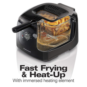 Hamilton Beach fryer with viewing window for monitoring without mess