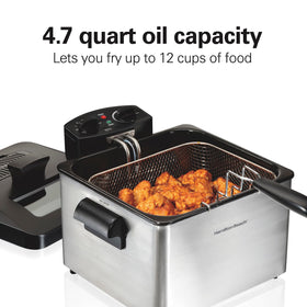 Hamilton Beach deep fryer view window helps monitor browning without lifting the lid.