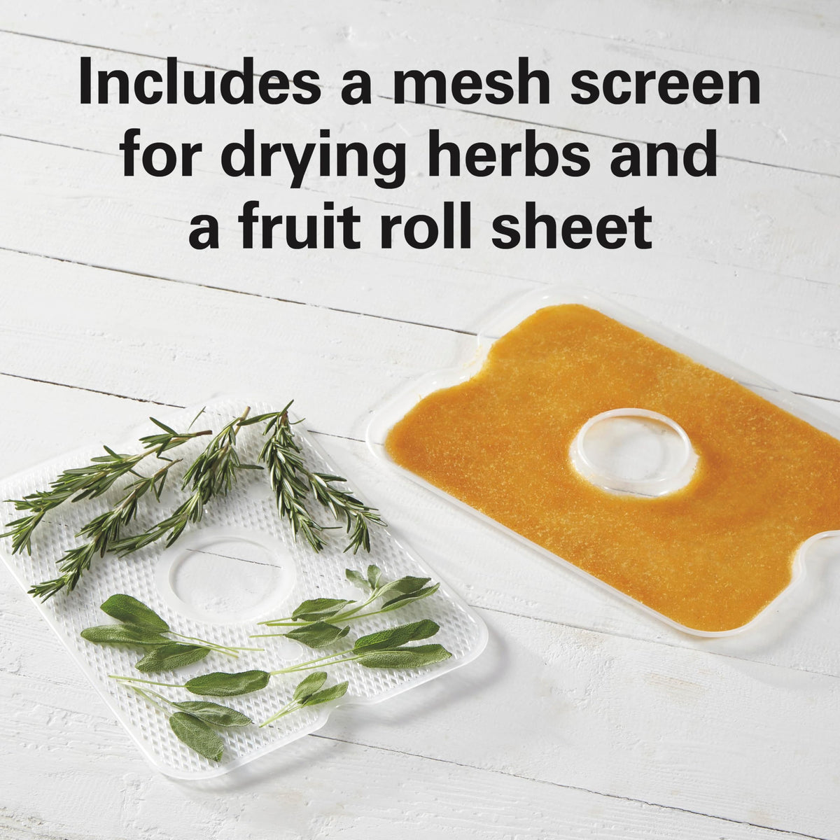 Dishwasher-safe trays enable quick, easy cleanup after drying