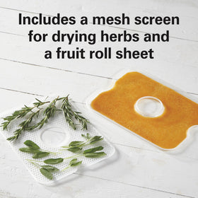 Dishwasher-safe trays enable quick, easy cleanup after drying
