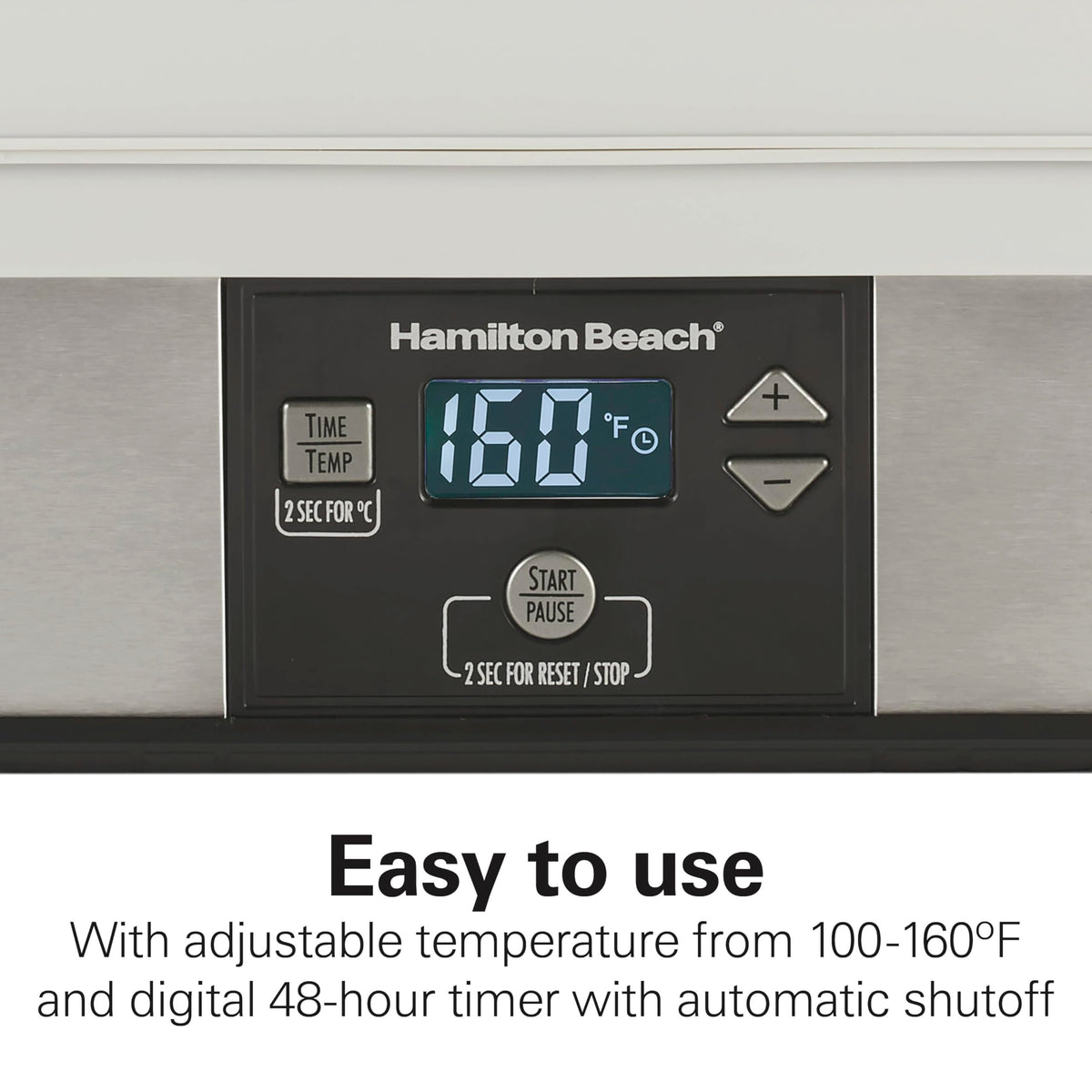 Hamilton Beach dehydrator's quiet fan supports steady airflow without tray rotation