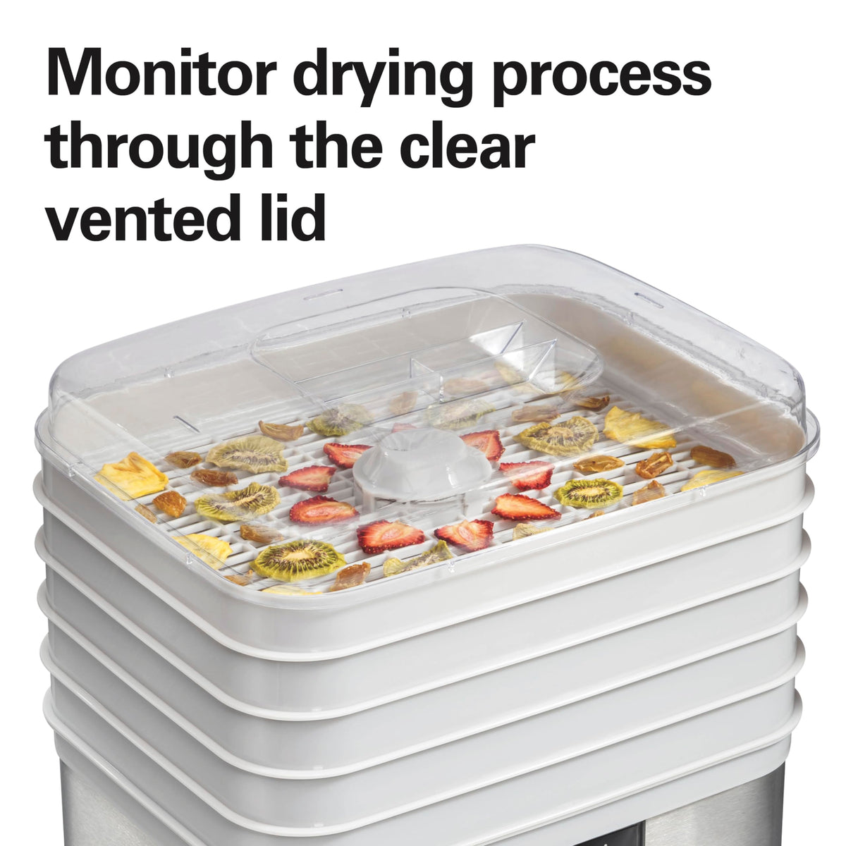 Under-cabinet friendly design with non-slip feet from Hamilton Beach