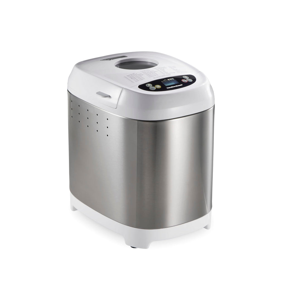 Hamilton Beach digital bread maker front view ready to bake at home