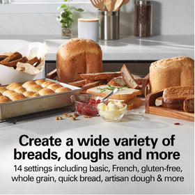 Hamilton Beach digital bread maker loaf baking feature producing fragrant, evenly crusted loaves