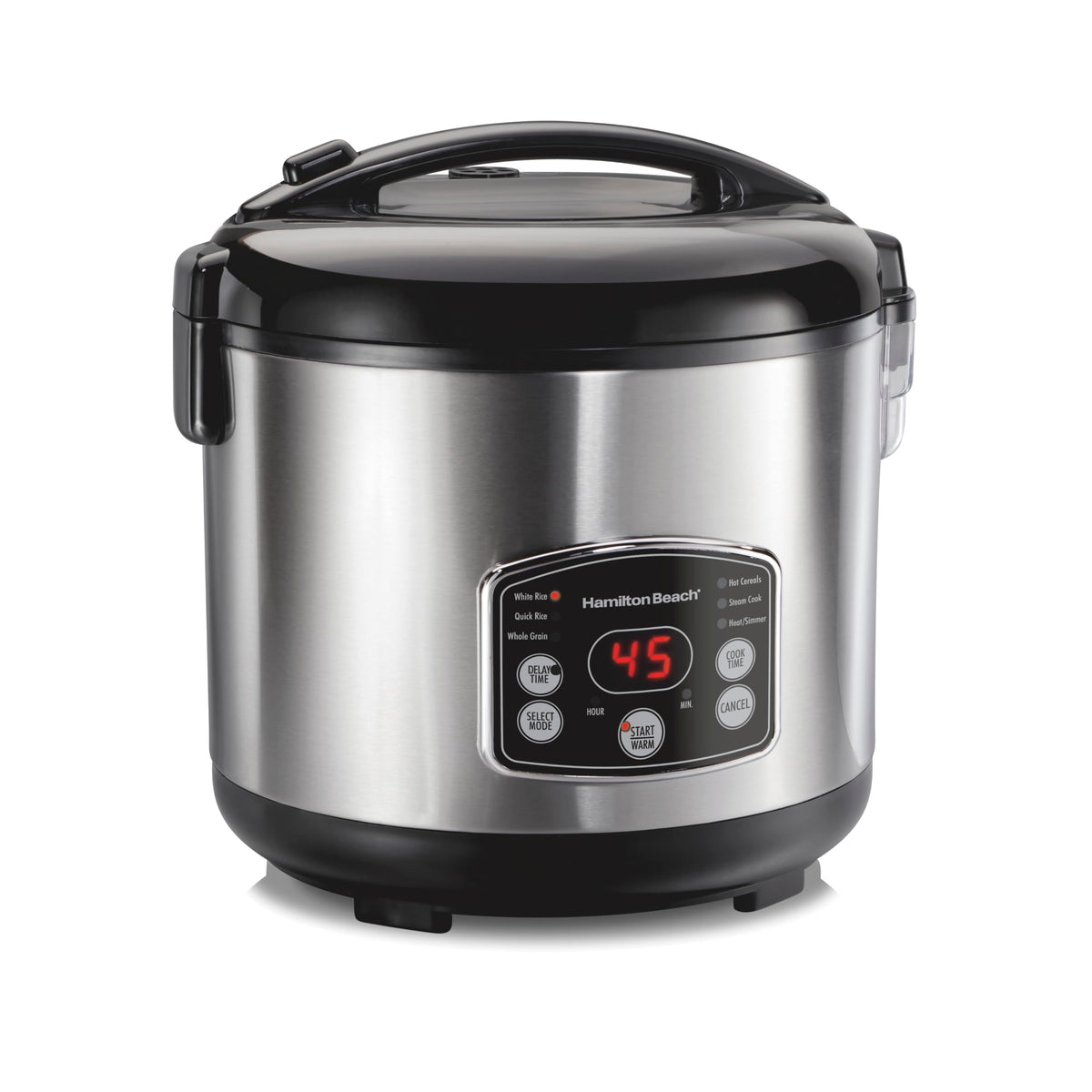 Hamilton Beach rice cooker with steam basket for steaming vegetables and grains