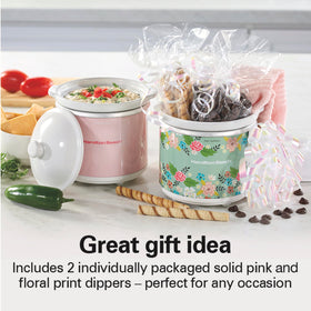 Hamilton Beach dip-warmer crock-removable shows easy cleaning with removable crocks.