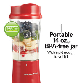 Hamilton Beach dishwasher-safe jar, blades, and lid.