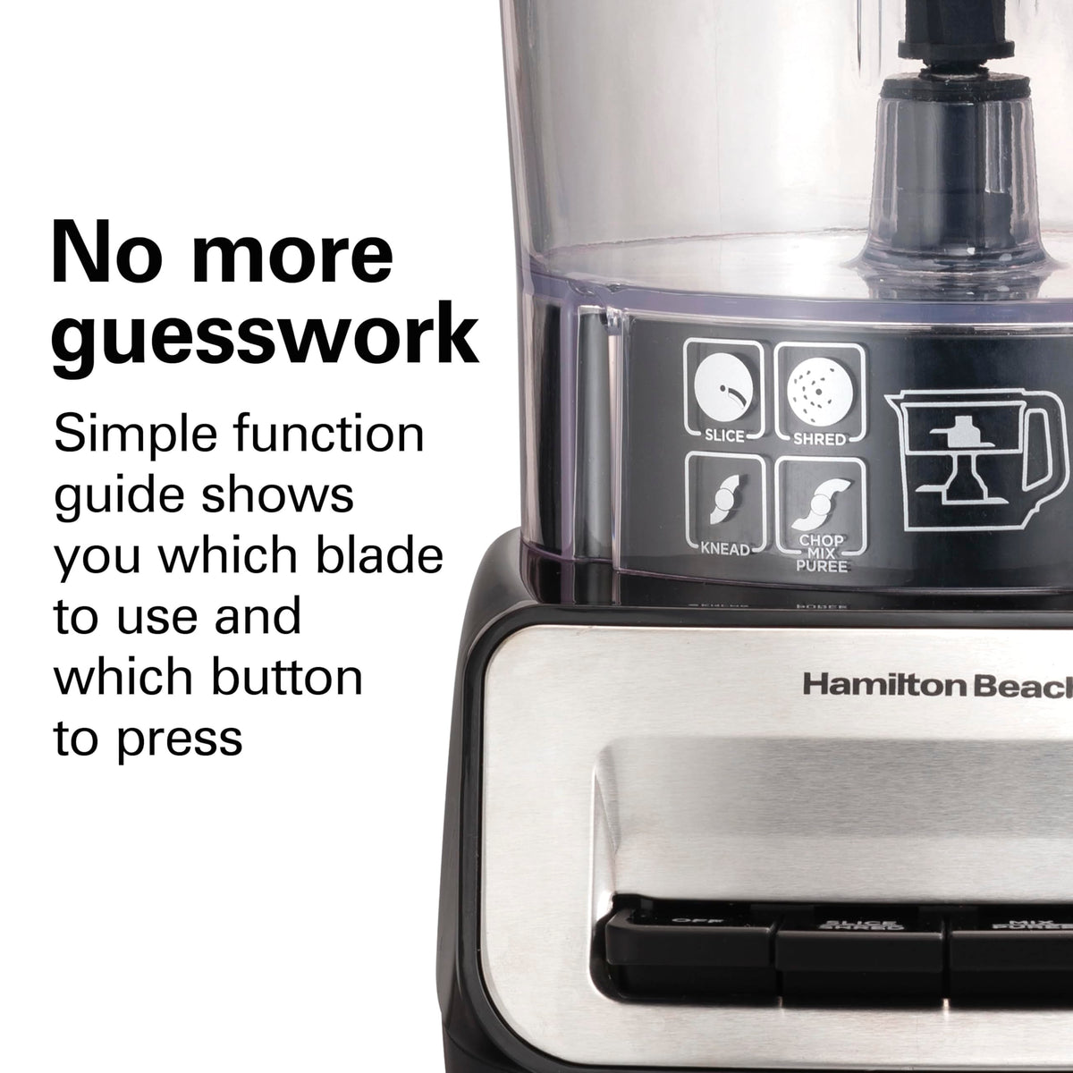 Hamilton Beach dishwasher-safe bowl, lid, and attachments simplify cleanup