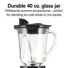 Hamilton Beach drip-free pour spout reduces spills and mess.