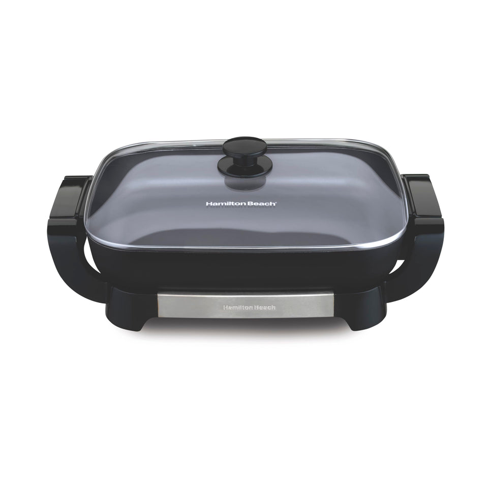 Hamilton Beach Durathon ceramic coating for durable, easy-to-clean nonstick in daily cooking.