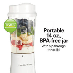 Hamilton Beach easy cleanup with dishwasher-safe jar and lid.