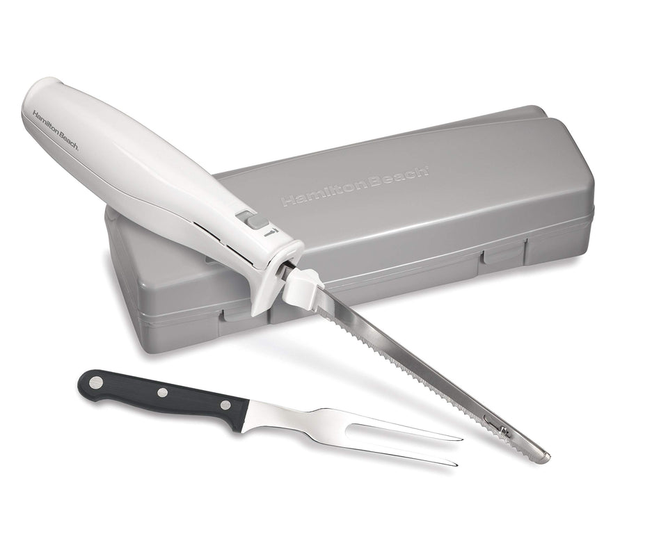Hamilton Beach electric knife with storage case for organized meal prep.